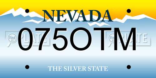 075OTM Nevada License Plate
