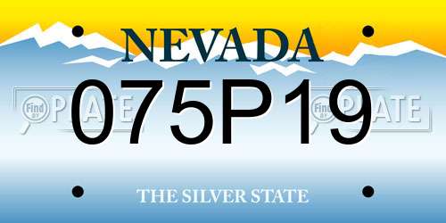 075P19 Nevada License Plate
