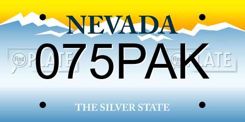075PAK Nevada License Plate