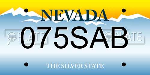 075SAB Nevada License Plate