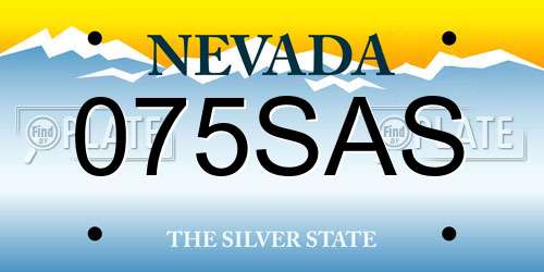 075SAS Nevada License Plate
