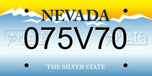 075V70 Nevada License Plate