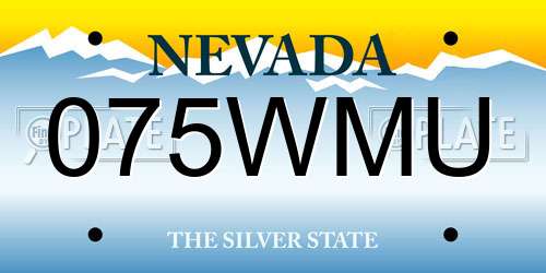 075WMU Nevada License Plate
