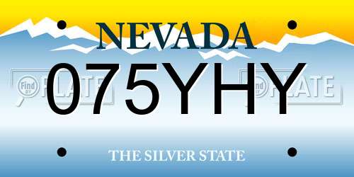 075YHY Nevada License Plate