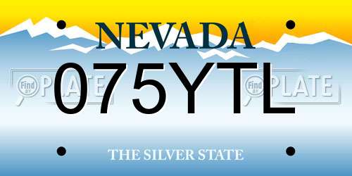075YTL Nevada License Plate