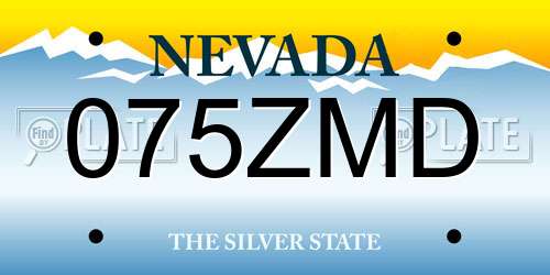 075ZMD Nevada License Plate