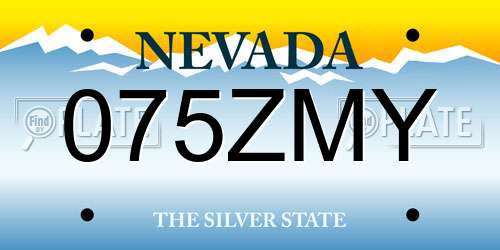 075ZMY Nevada License Plate