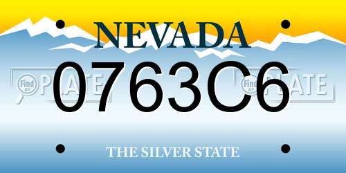 0763C6 Nevada License Plate