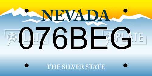 076BEG Nevada License Plate