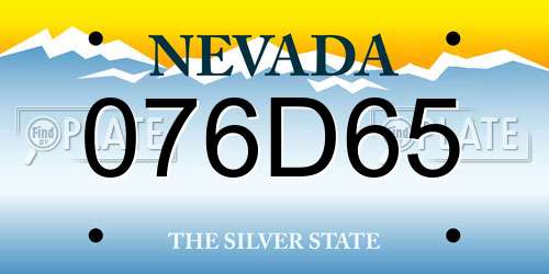 076D65 Nevada License Plate