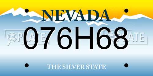 076H68 Nevada License Plate