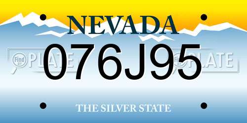 076J95 Nevada License Plate