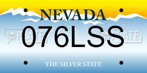 076LSS Nevada License Plate