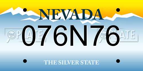 076N76 Nevada License Plate