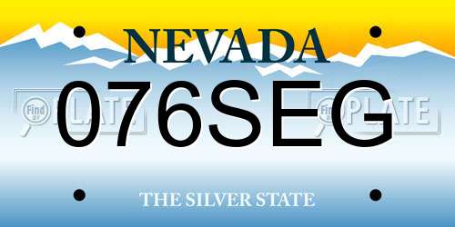076SEG Nevada License Plate
