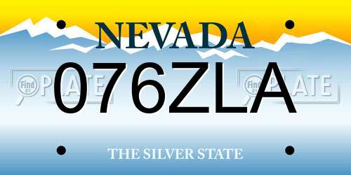 076ZLA Nevada License Plate