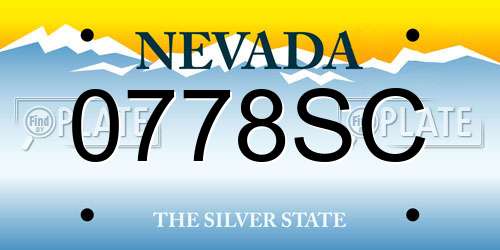0778SC Nevada License Plate