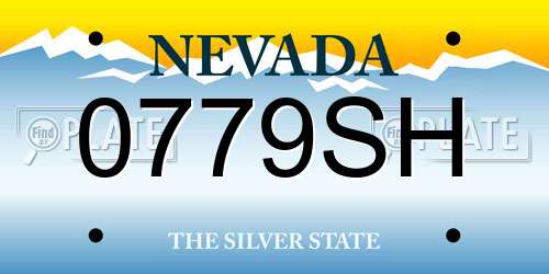 0779SH Nevada License Plate