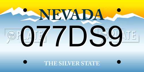 077DS9 Nevada License Plate