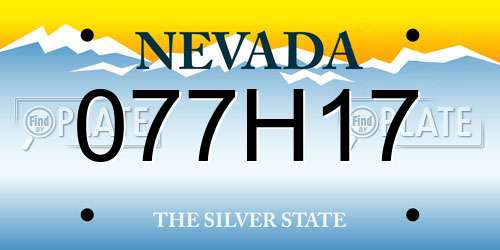 077H17 Nevada License Plate