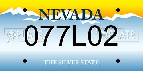 077L02 Nevada License Plate