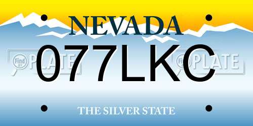 077LKC Nevada License Plate