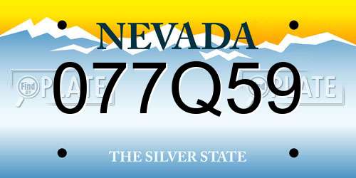 077Q59 Nevada License Plate