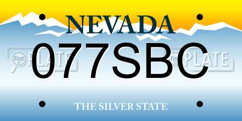 077SBC Nevada License Plate