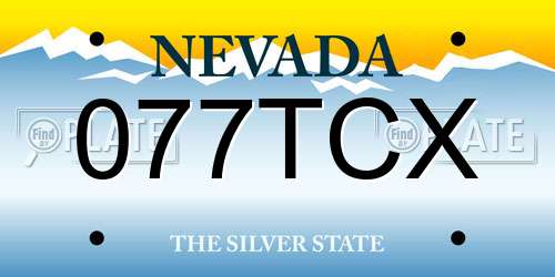 077TCX Nevada License Plate