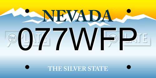077WFP Nevada License Plate