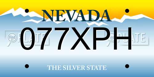 077XPH Nevada License Plate