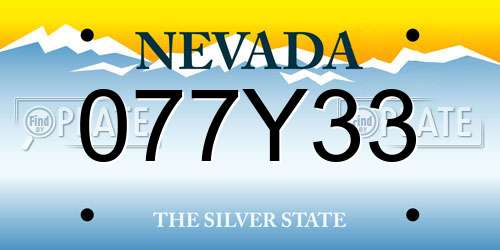 077Y33 Nevada License Plate