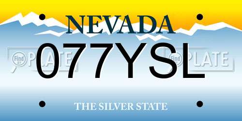077YSL Nevada License Plate