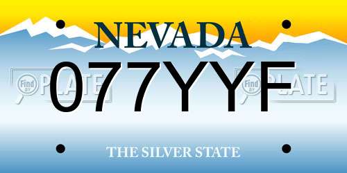 077YYF Nevada License Plate