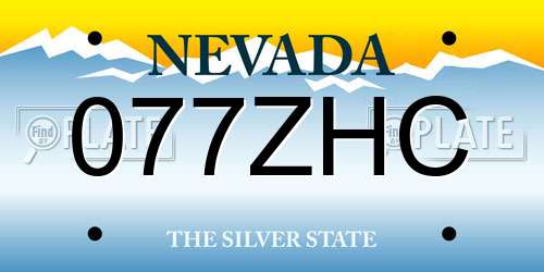 077ZHC Nevada License Plate