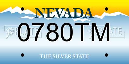 0780TM Nevada License Plate