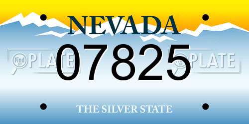 07825 Nevada License Plate