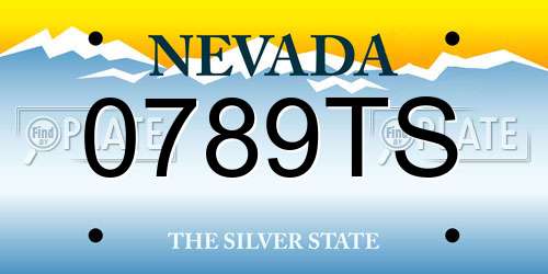 0789TS Nevada License Plate
