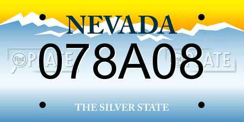 078A08 Nevada License Plate