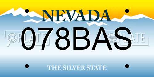 078BAS Nevada License Plate