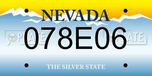078E06 Nevada License Plate