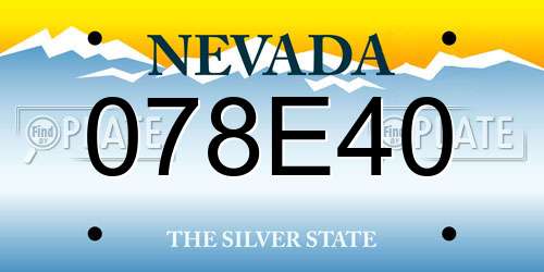 078E40 Nevada License Plate