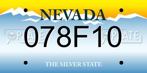 078F10 Nevada License Plate
