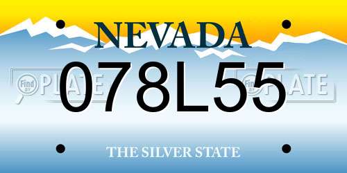 078L55 Nevada License Plate