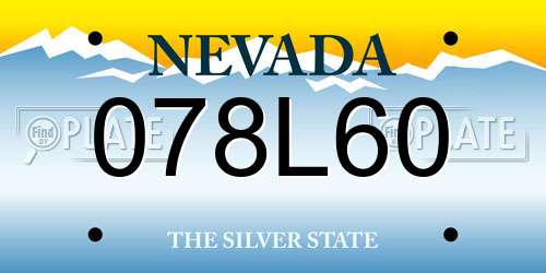 078L60 Nevada License Plate