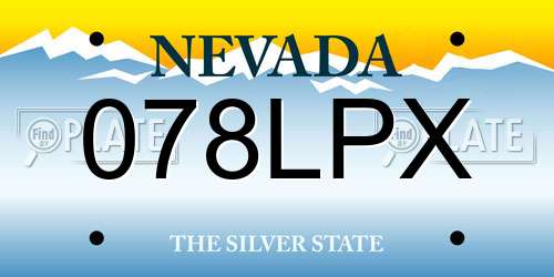 078LPX Nevada License Plate
