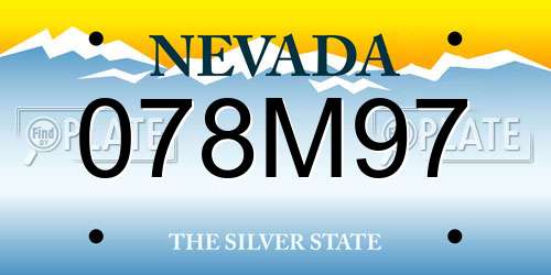 078M97 Nevada License Plate