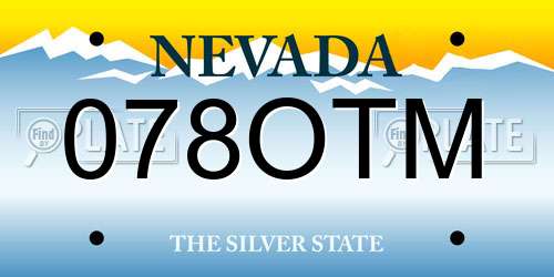 078OTM Nevada License Plate