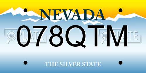078QTM Nevada License Plate