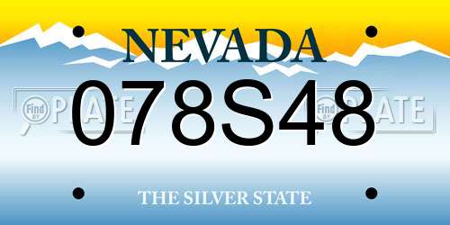 078S48 Nevada License Plate